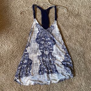Women’s navy and white tank top